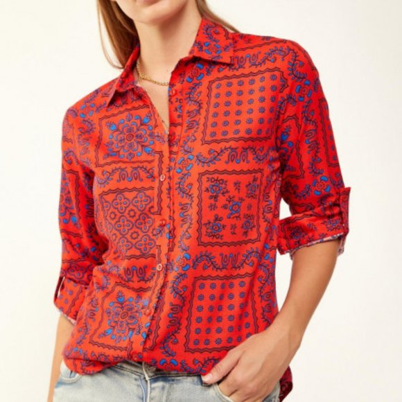 Happiness Istanbul soft red button down | US small - Picture 1 of 10